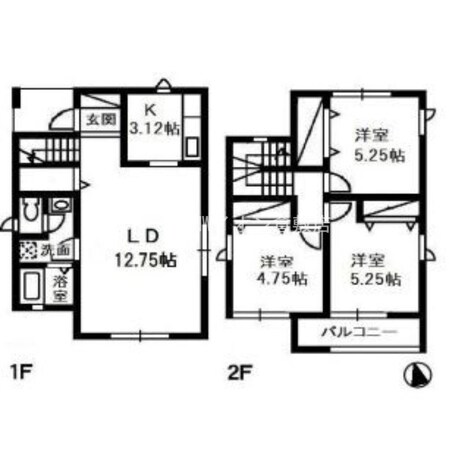 ソレイユ中島　Ｂの物件間取画像